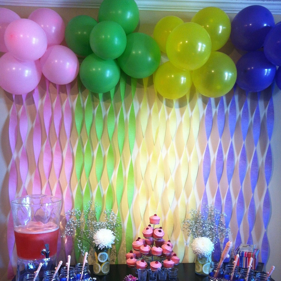 rainbow balloon backdrop InTown Events